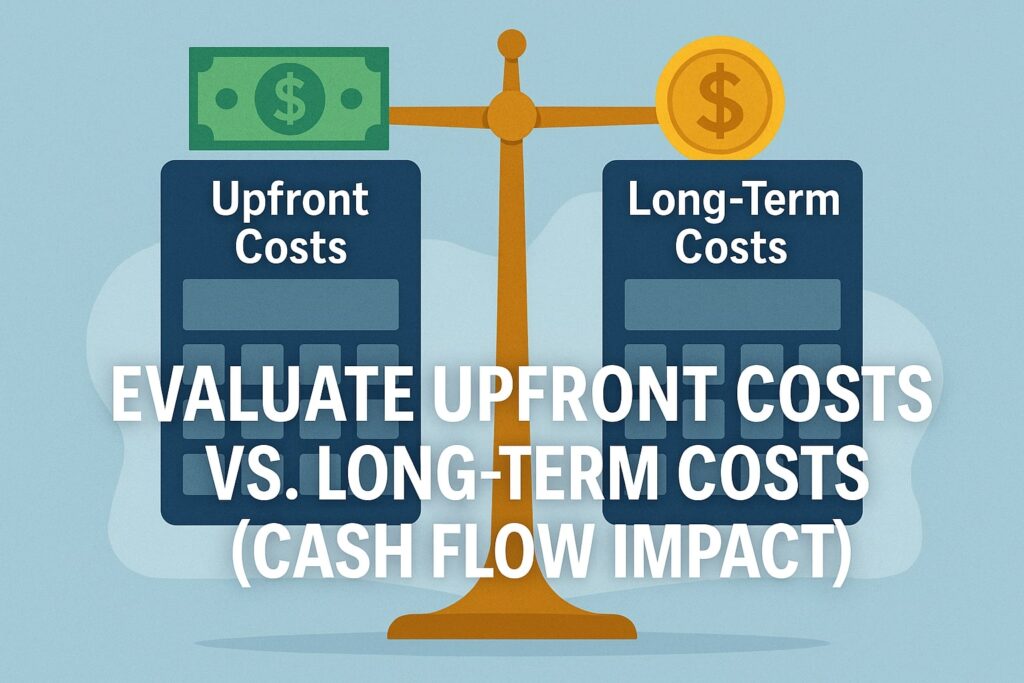 Evaluate Upfront Costs vs. Long-Term Costs (Cash Flow Impact)