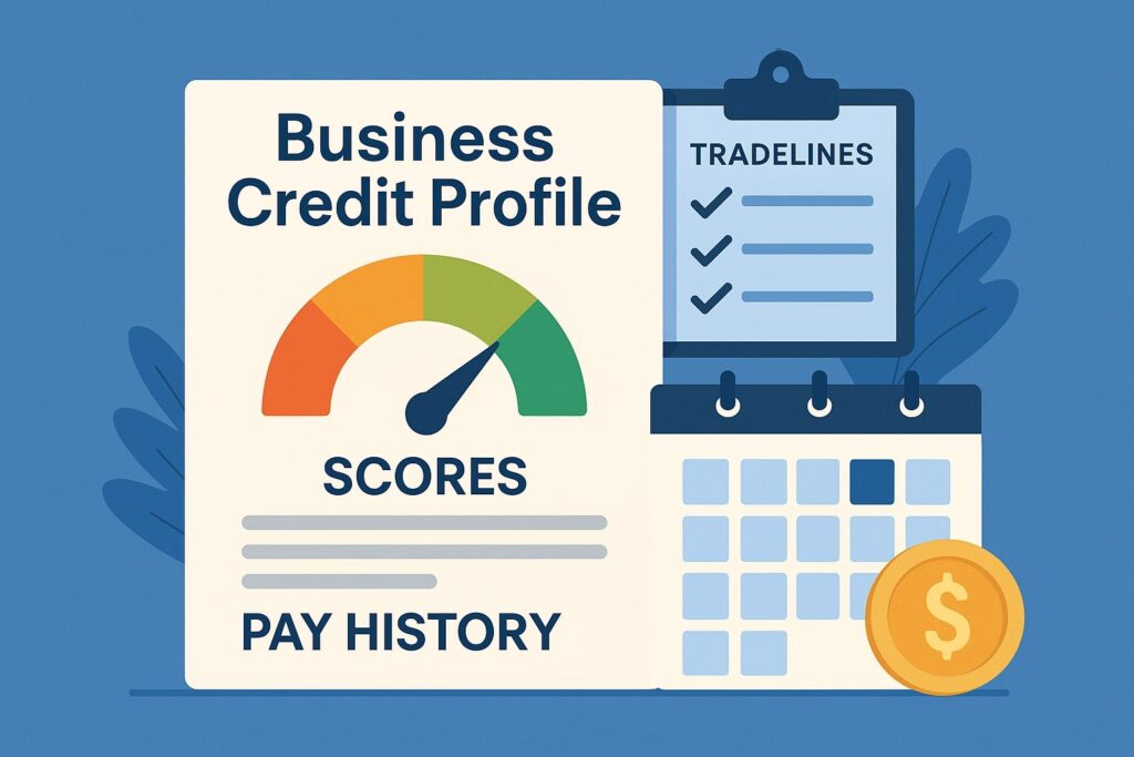 Business Credit Profile: Scores, Tradelines, and Pay History