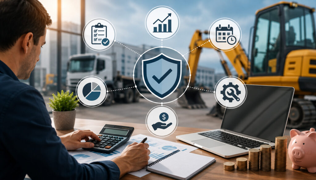 Business owner responsibly managing equipment loan debt