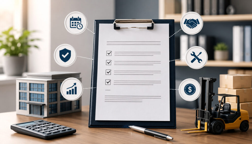 Business lease agreement terms illustration